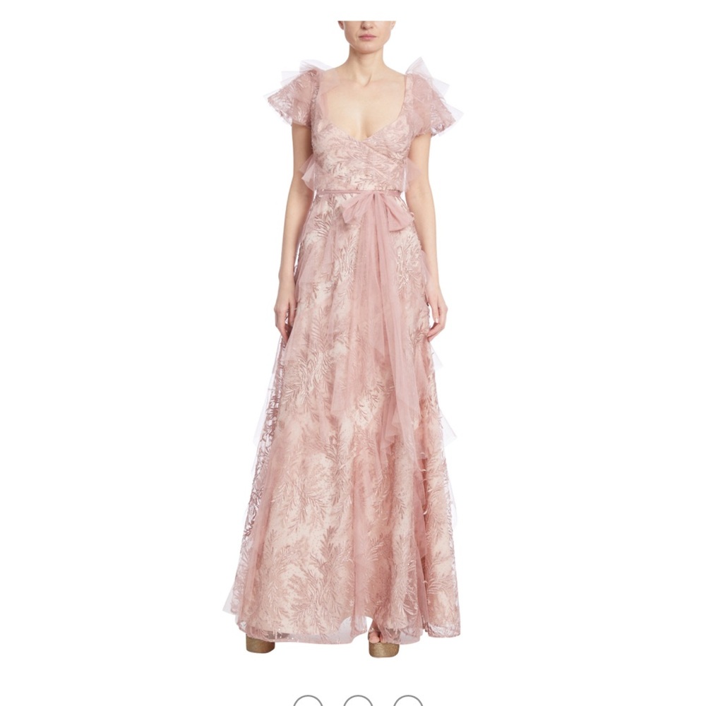 Badgley Mischka Embroidered Tulle A-Line